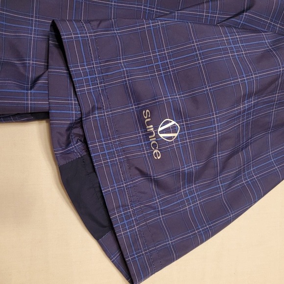 Sunice Weather Golf Men's Size XL 1/4 Zip Pullover Short Sleeve Navy Plaid - Picture 4 of 6